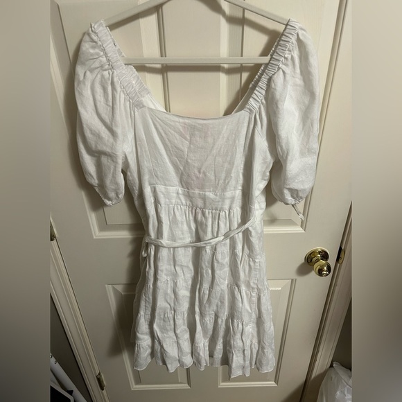 Lilly Pulitzer Iralee Short Sleeve White Wrap Linen Fit & Flare Dress Sz 10 NWT - Picture 6 of 7